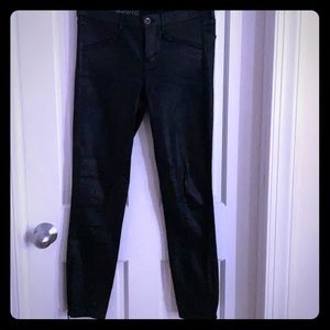 Madewell black coated moto jeans with side zips 27